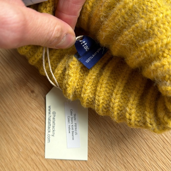 Hat Attack Color Knit Story Beanie in Yellow - Picture 5 of 5
